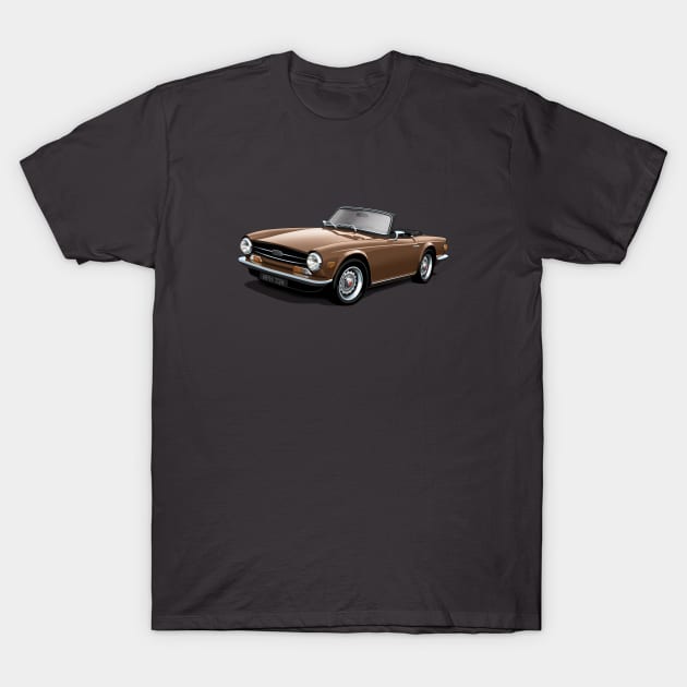 Triumph TR6 in brown T-Shirt by candcretro